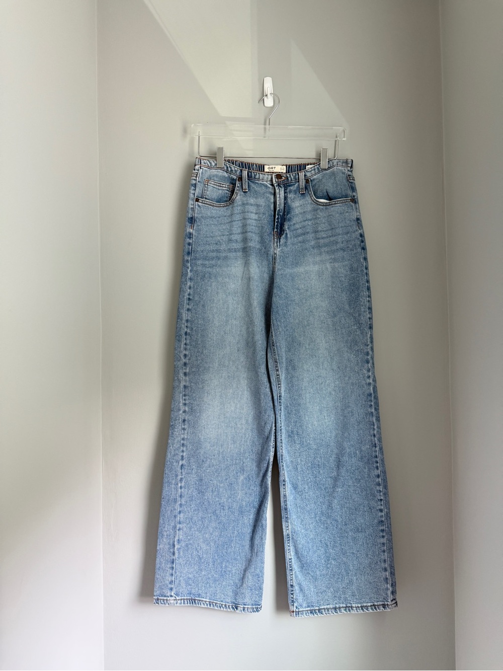 OAT New York Cloud Luxe Wide Leg Jeans Comfort Weave 8/29 Relax Fit